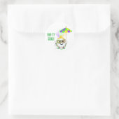 Sticker Rond Funny Golf Ball Celebrating Mardi Gras  (Sac)