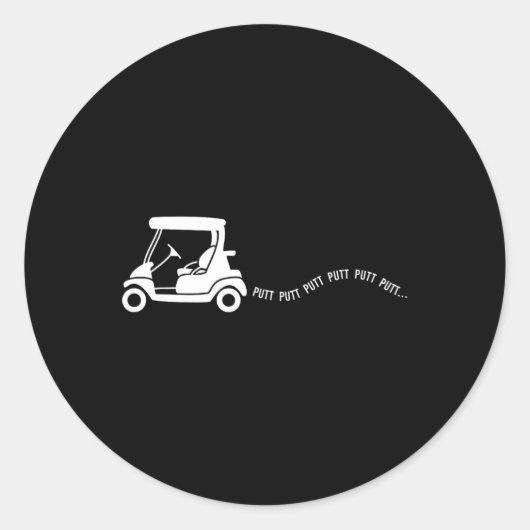 Sticker Rond Funny Golf Cadeau de golf Panier de plaisanterie P (Devant)
