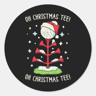 Sticker Rond Funny Golf Chemise de Noël Oh Christmas Tee Funny