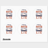 Sticker Rond Funny Golf Golfers J'Aime Big Putts Golf Humour (Feuille)