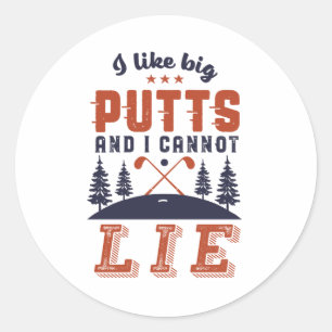 Sticker Rond Funny Golf Golfeurs J'Aime Le Humour De Golf Big P