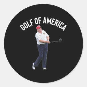Sticker Rond Funny Golf Of America Donald Trump Pun T-shirt.png