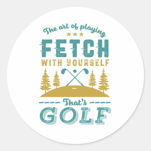 Sticker Rond Funny Golf Player Citation Golfers Love Golfing Sp (Devant)