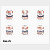 Sticker Rond Funny Golfing Golfing Beaucoup de balles pour joue (Feuille)