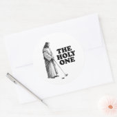 Sticker Rond Funny Golfing Jésus Le Saint (Enveloppe)
