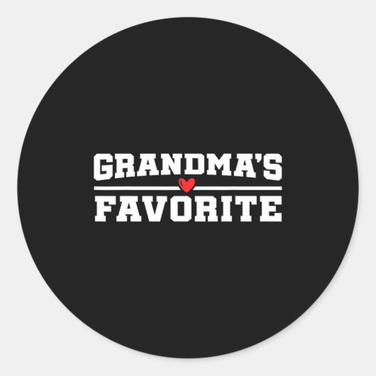 Sticker Rond Funny Grandparent Favorite Granhild  (Devant)