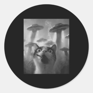 Sticker Rond Funny Graphic Chat Gangster Funny _1