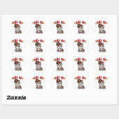 Sticker Rond Funny Grey dog est un pompier (Feuille)