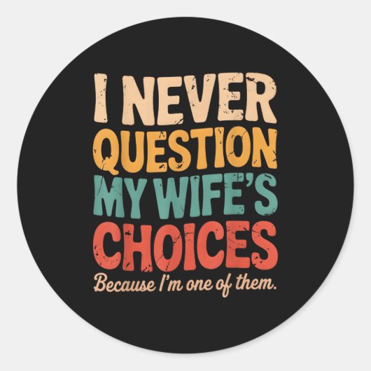 Sticker Rond Funny Groovy Dad Joke Quote For Husband Fathers Da (Devant)