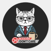 Sticker Rond Funny Grumpy Cat Breaking News Meme (Devant)