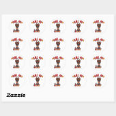 Sticker Rond Funny Guard chien est pompier (Feuille)