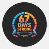 Sticker Rond Funny Gym Meme 67  (Devant)