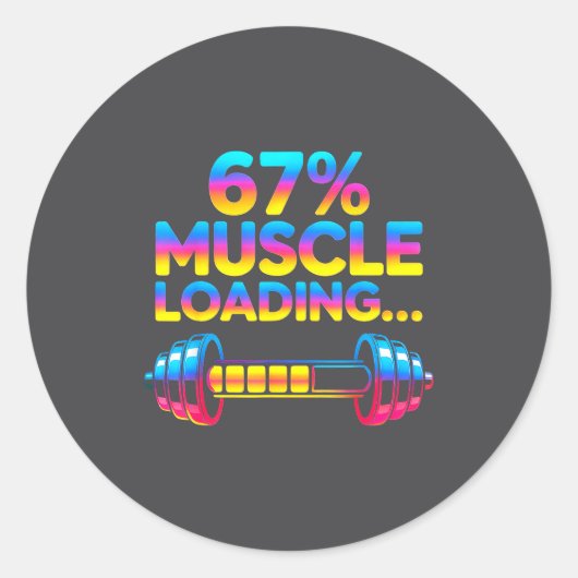 Sticker Rond Funny Gym Meme 67  (Devant)