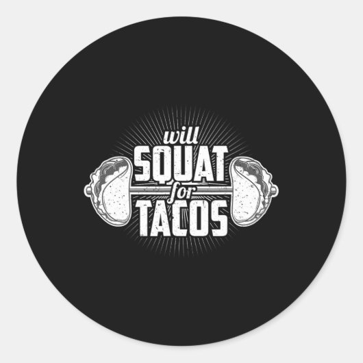 Sticker Rond Funny Gym Poids Lifting Bodybuilding va squatter F (Devant)