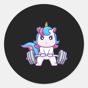 Sticker Rond Funny Gym Shirts DeadLevant Unicorne - Gym D'entra