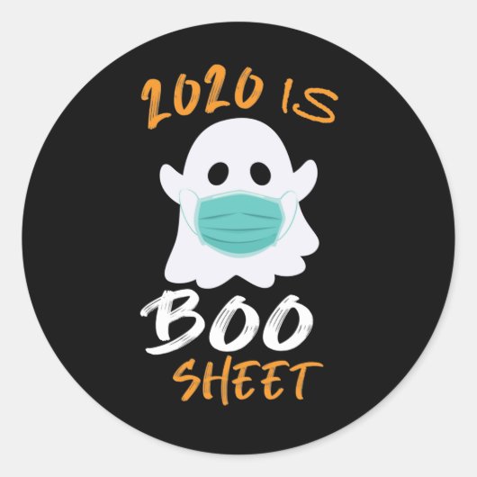 Sticker Rond Funny Halloween 2020 est Boo Sheet (Devant)
