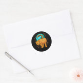 Sticker Rond Funny Halloween Chat Butt Citrouille Orange Tabby (Enveloppe)