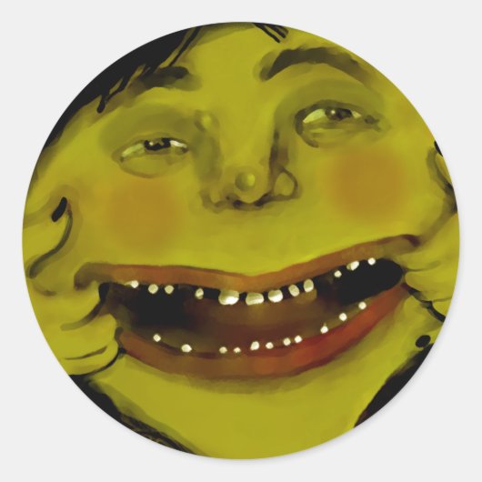 Sticker Rond Funny Halloween sorcière (Devant)