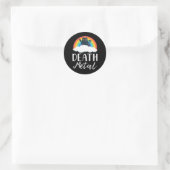Sticker Rond Funny Heavy Death Metal Chat Rainbow Rock Music (Sac)