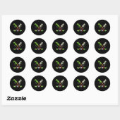 Sticker Rond Funny Hockey Holiday Candy Cane Gingerbread  (Feuille)