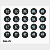 Sticker Rond Funny Hockey Lovers Drip 6-7 Number Six Seven Puck (Feuille)