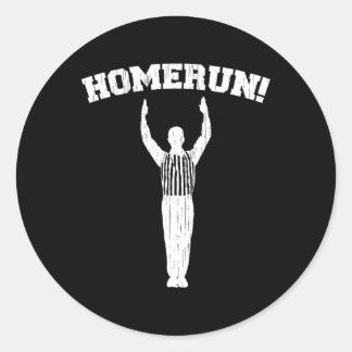 Sticker Rond Funny Homerun Shirt Mixte Sport Baseball Footb