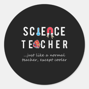 Sticker Rond Funny I Heart Love Science & Biology Teacher Venin