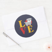 Sticker Rond Funny I Love Miniature Schnauzer I Heart Amoureux  (Enveloppe)