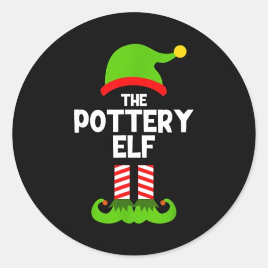 Sticker Rond Funny I'm The Ttery Elf Christmas Xmas  (Devant)