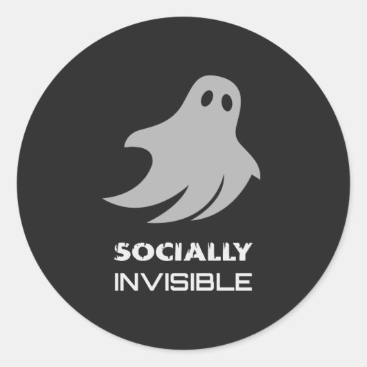 Sticker Rond Funny Introvert Spooky Ghost (Devant)