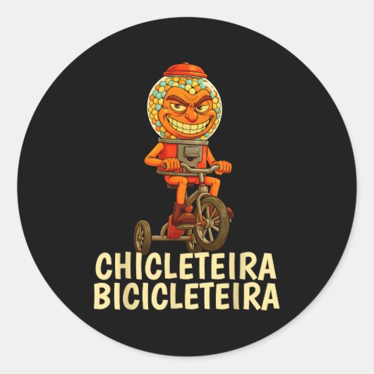 Sticker Rond Funny Italian Brainrot Kids Meme Chicleteira Bicic (Devant)