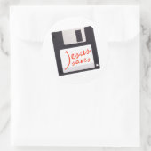 Sticker Rond Funny Jesus économise sur disquette (Sac)