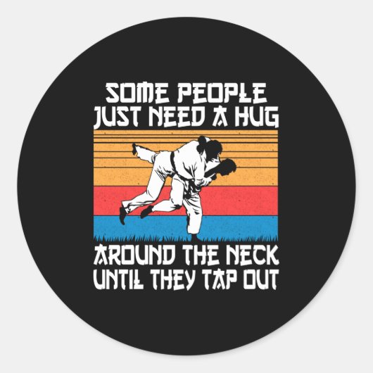Sticker Rond Funny Judo Jiu Jitsu Martial Arts Humor  (Devant)