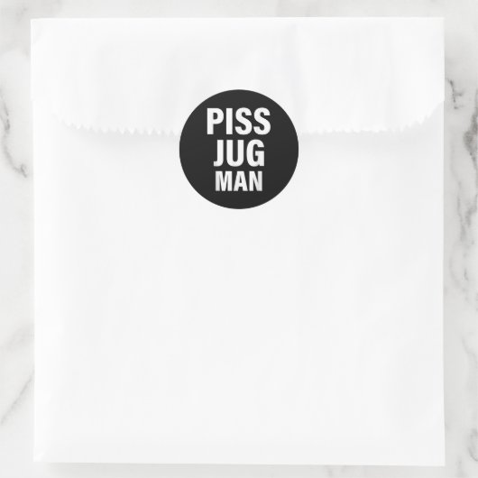 Sticker Rond Funny Jug Man Apparel (Sac)