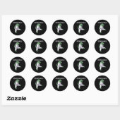 Sticker Rond Funny Jujitsu, T-Rex Jiu Jitsu Black Belt (Feuille)