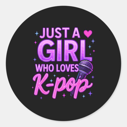 Sticker Rond Funny Just A Girl Who Loves K-p (Devant)