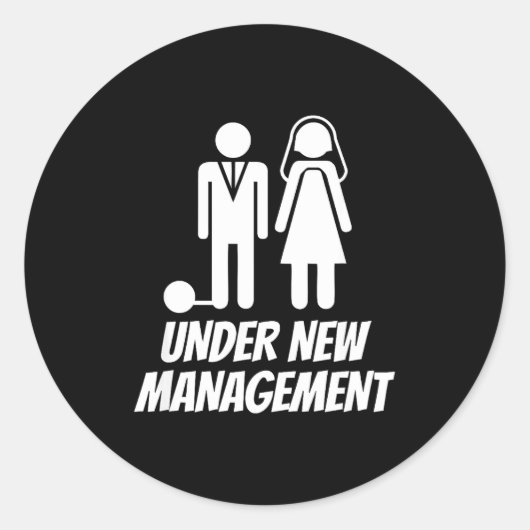 Sticker Rond Funny Just Married , Fun Newlywed Gag For Men  (Devant)