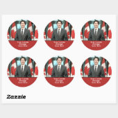 Sticker Rond Funny Justin Trudeau Message personnalisé Canada (Feuille)