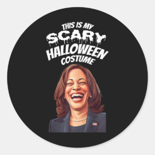 Sticker Rond Funny Kamala Harris Effrayant Président du Gag d'H