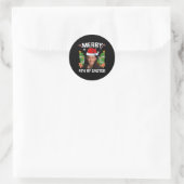 Sticker Rond Funny Kamala Harris Noël Santa Hat Joyeux 4e (Sac)