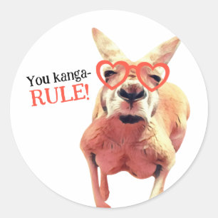 Sticker Rond Funny Kangaroo Motivational Pun