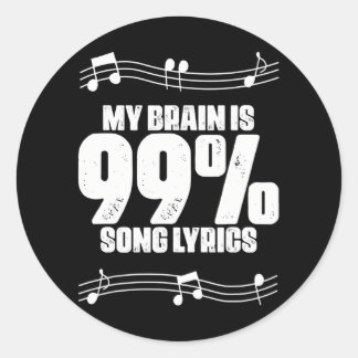 Sticker Rond Funny Karaoke Party Chanson Lyrics Citer Musicien