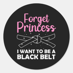 Sticker Rond Funny Karate Design Pour Femmes Filles Ceinture No
