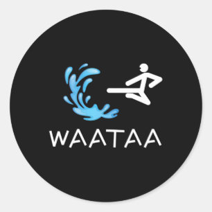 Sticker Rond Funny Karate Kick Waataa Mixed martial art