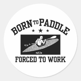 Sticker Rond Funny Kayaking