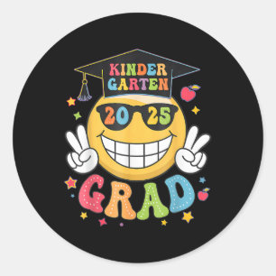 Sticker Rond Funny Kindergarten Graduate Happy Graduate Cl De