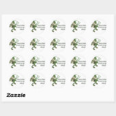 Sticker Rond Funny Kung Fu Grasshopper (Feuille)