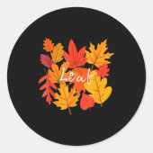 Sticker Rond Funny Leaf Blower Fall Couple Halloween Costume Gi (Devant)