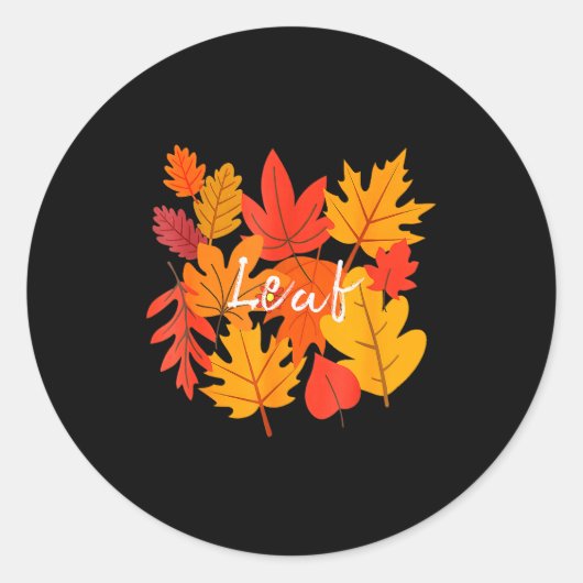 Sticker Rond Funny Leaf Blower Fall Couple Halloween Costume Gi (Devant)