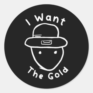 Sticker Rond Funny Leprechaun Amateur Sketch St patrick de mème